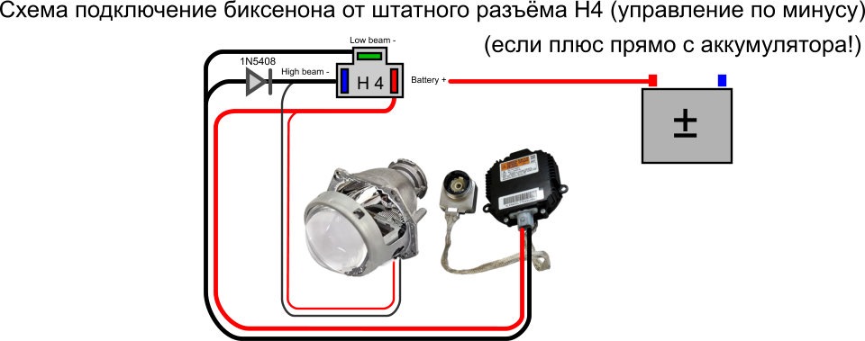 Схема лампа н4